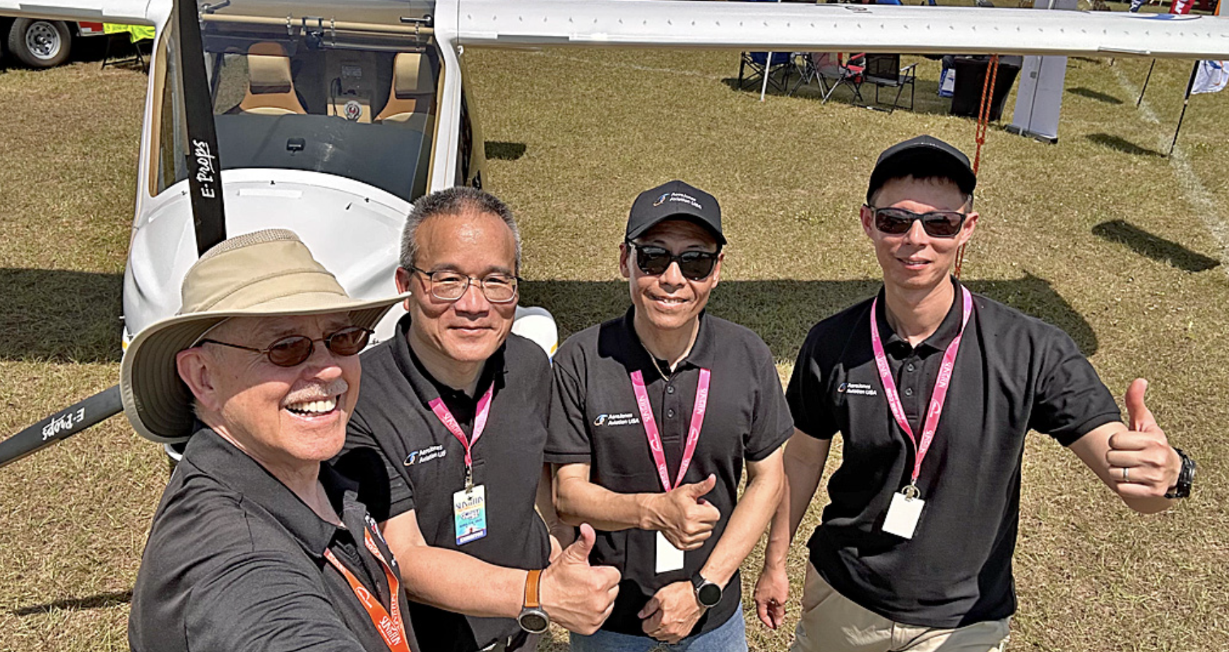Dan Johnson poses with the team at Sun 'n Fun 2025. Photo by Dan Johnson.